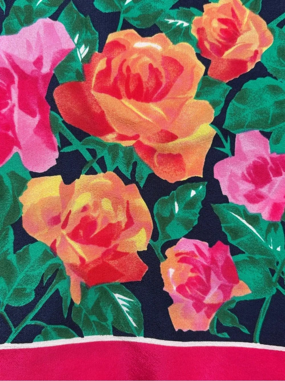 Rose Floral Print Square Chiffon Scarf 29